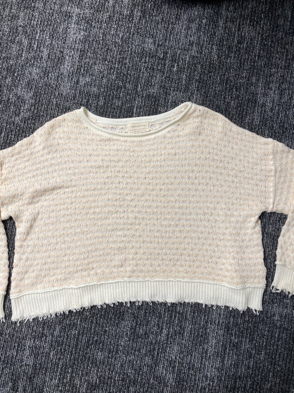 Urban Outfitters Cream and White Sweater XS